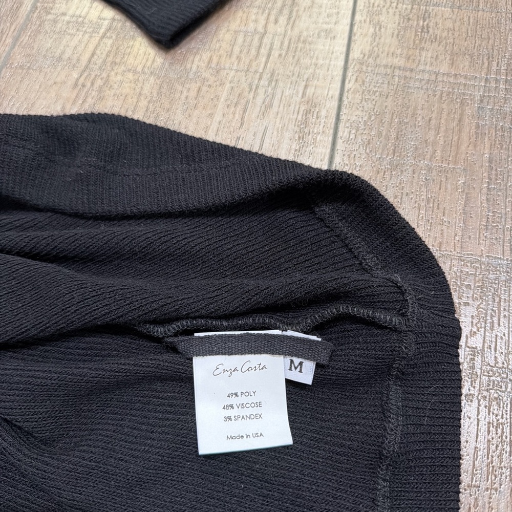 Enza Costa knit turtleneck sweater mini dress in black - Picture 4 of 5